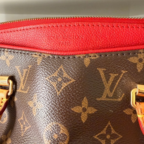 Louis Vuitton Monogram Canvas Satchel with Red Trim - Picture 2 of 11
